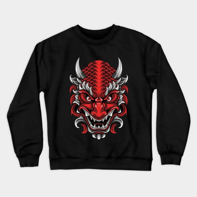 Noh - Red Dragon Crewneck Sweatshirt by AnimeVision
